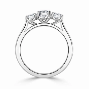 Platinum Round Brilliant Cut Diamond Trilogy Ring