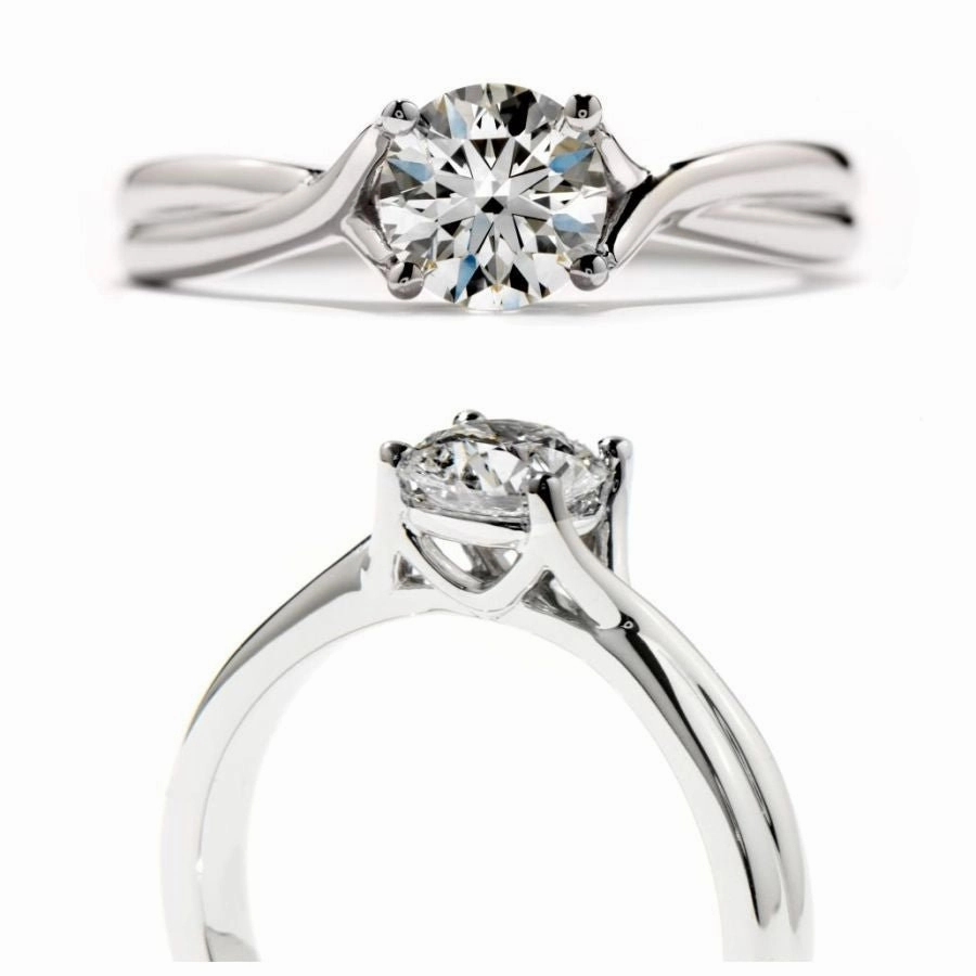 Platinum Simply Bridal Twist Solitaire Ring