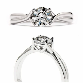 Platinum Simply Bridal Twist Solitaire Ring