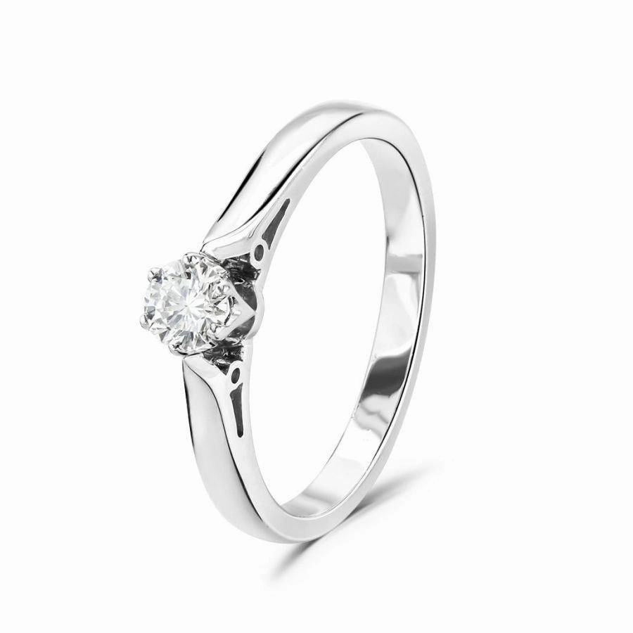 Platinum solitaire claw set diamond ring