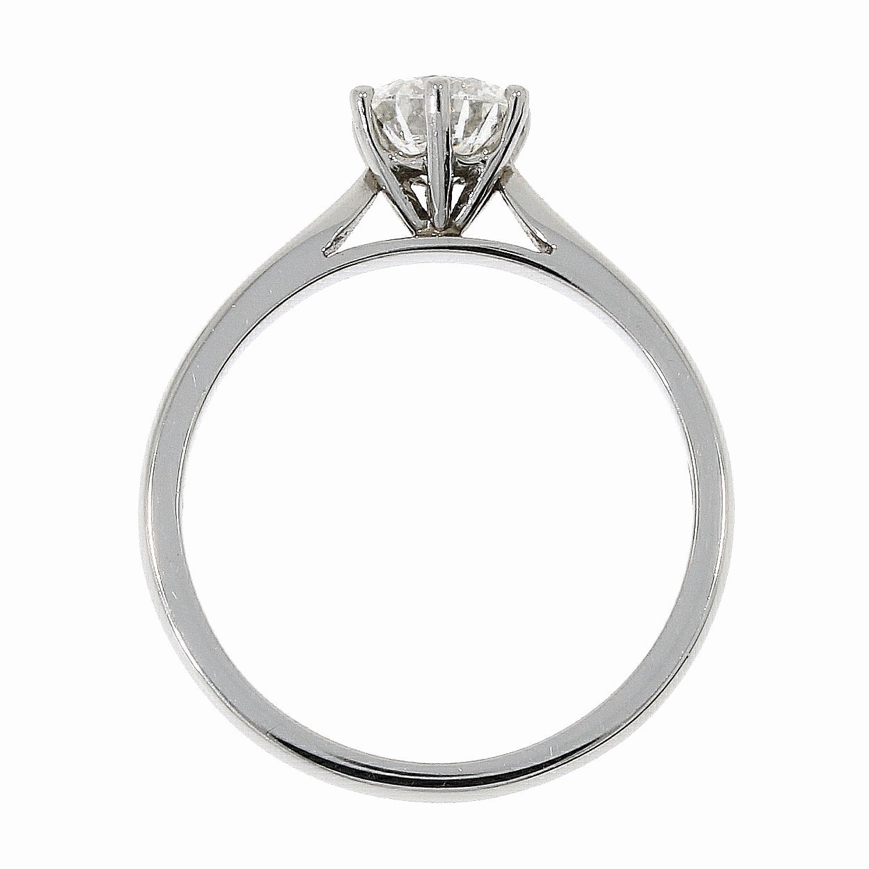 Platinum solitaire diamond 6 claw ring