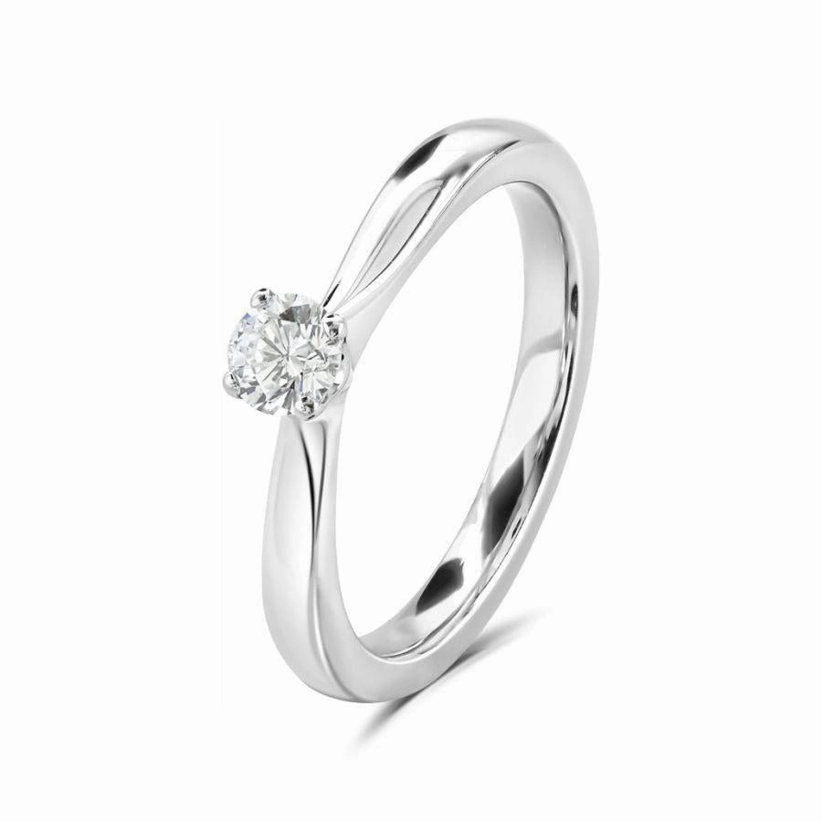Platinum solitaire diamond ring