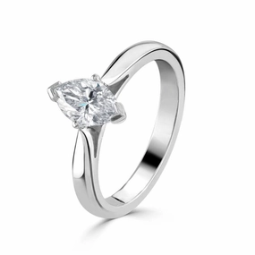 Platinum solitaire marquise cut dimaond ring