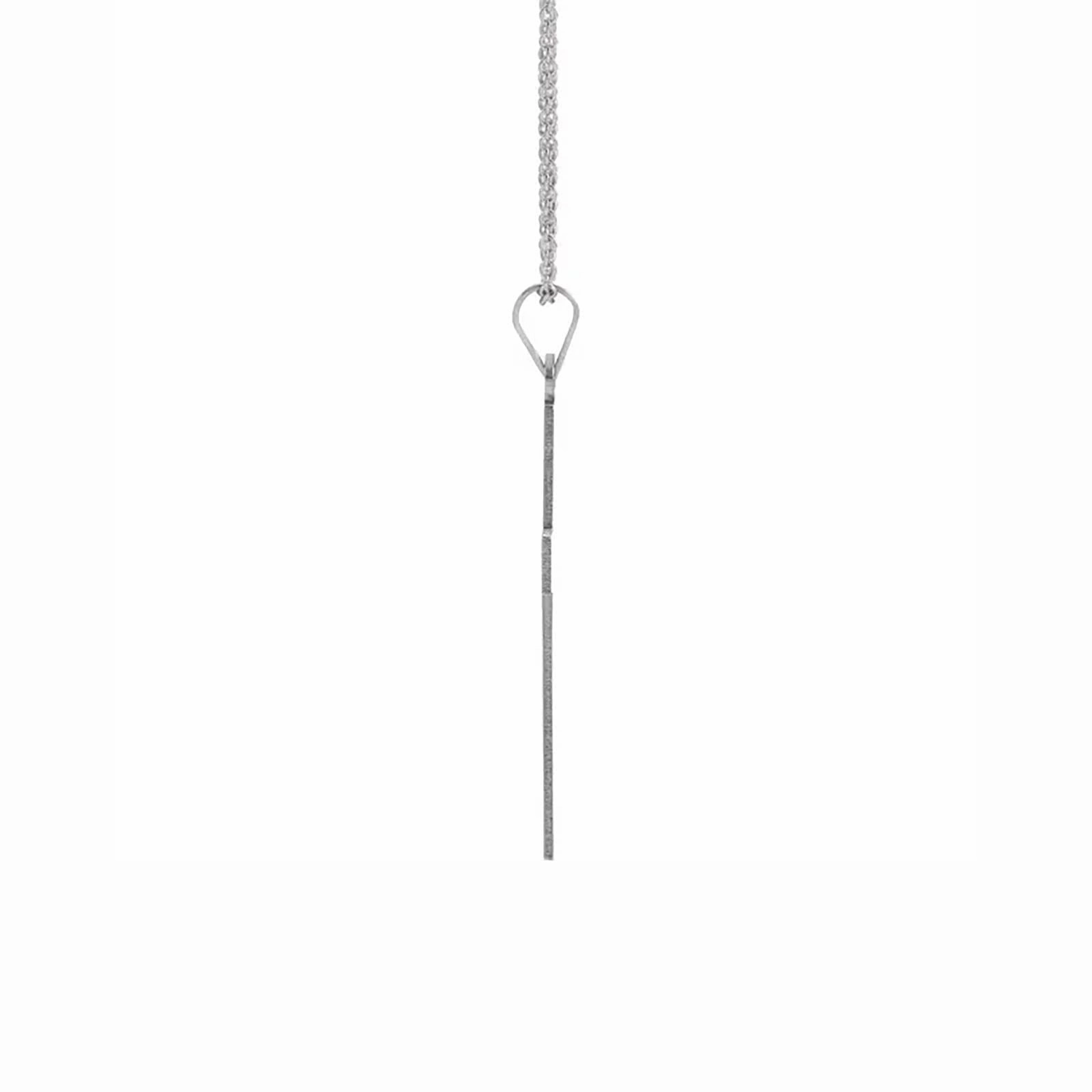 Polished Cross Necklace in White Gold