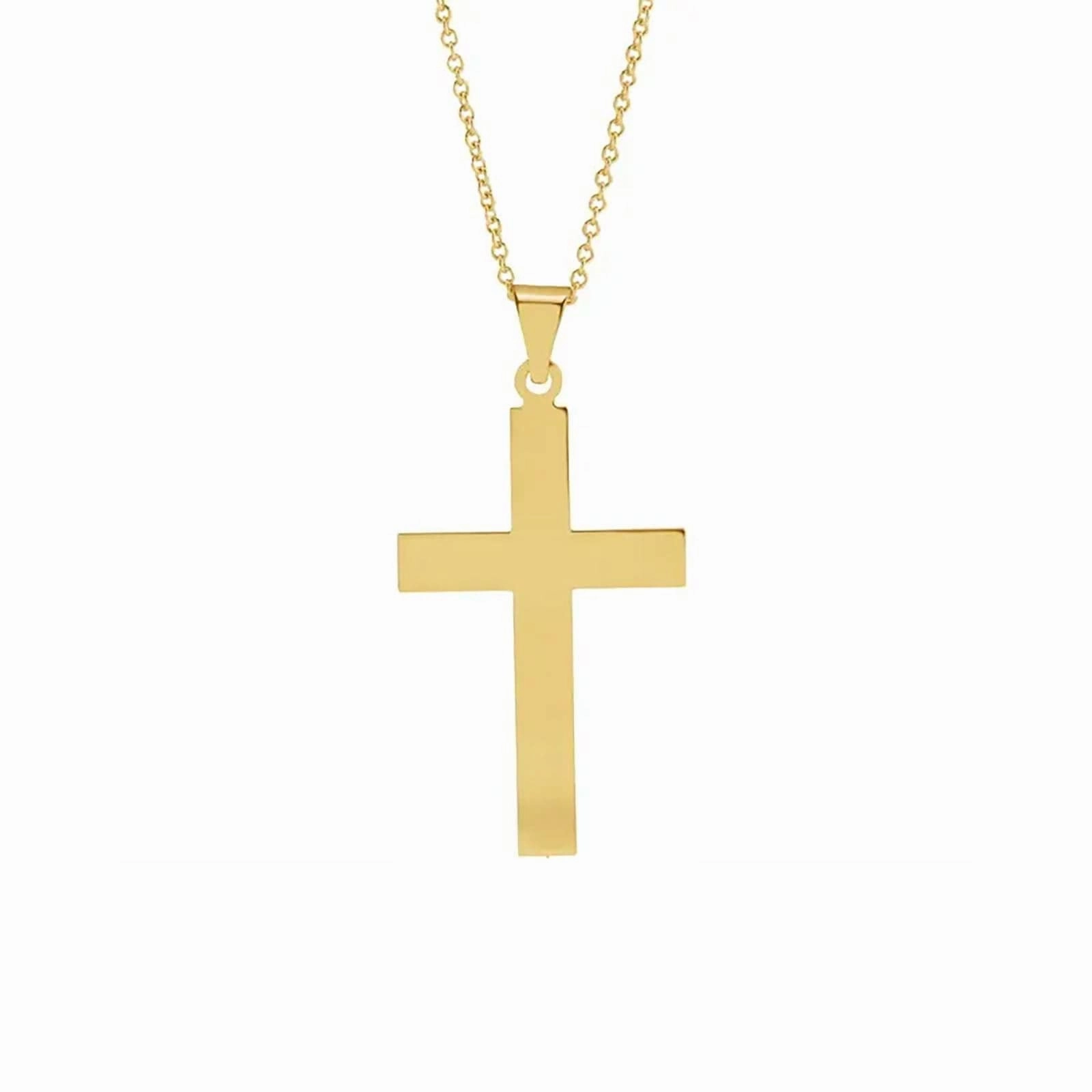 Polished Cross Necklace in Yellow Gold