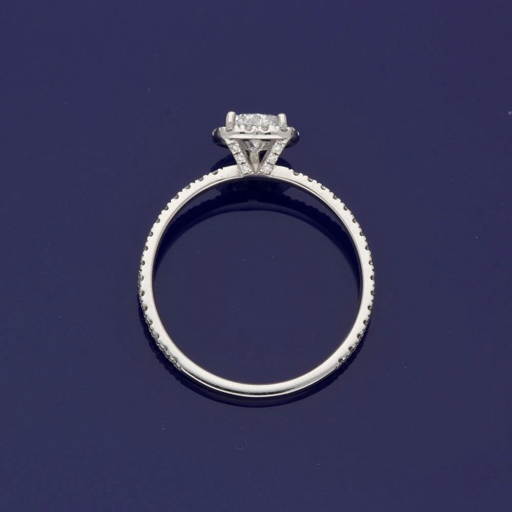 Pre-loved 18ct White Gold Certificated Heart Shape Diamond Halo Ring