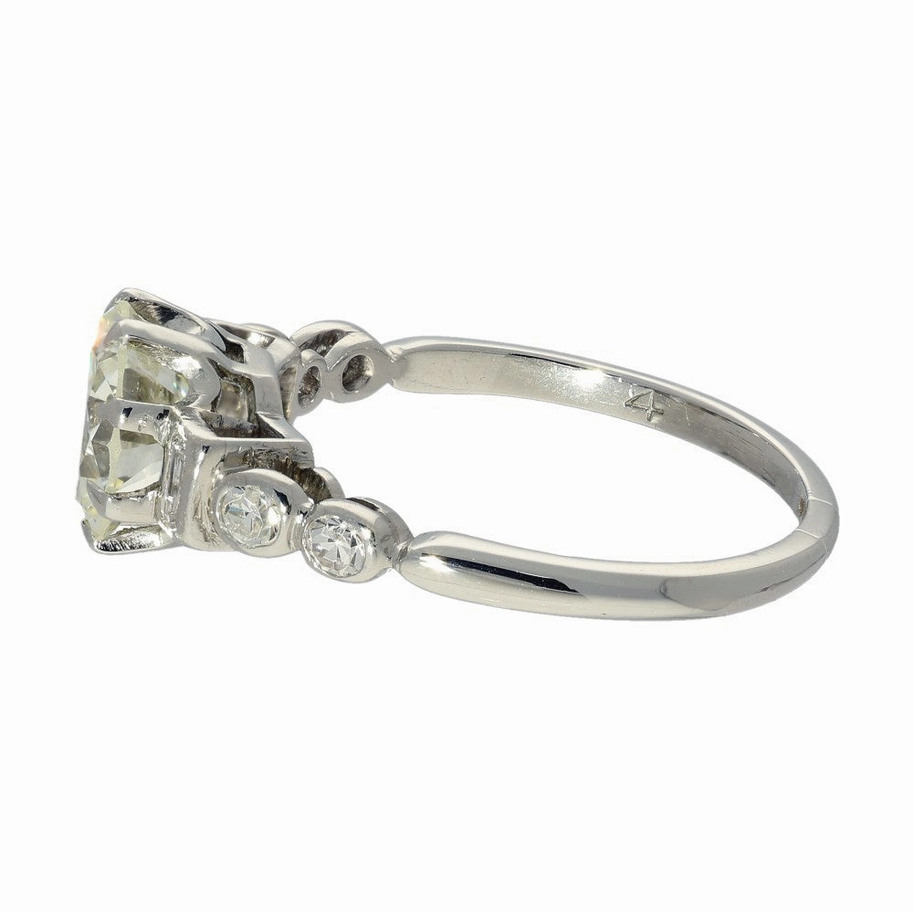 Pre-owned Art Deco Inspired 18ct White Gold 1.46ct Diamond Solitaire Ring