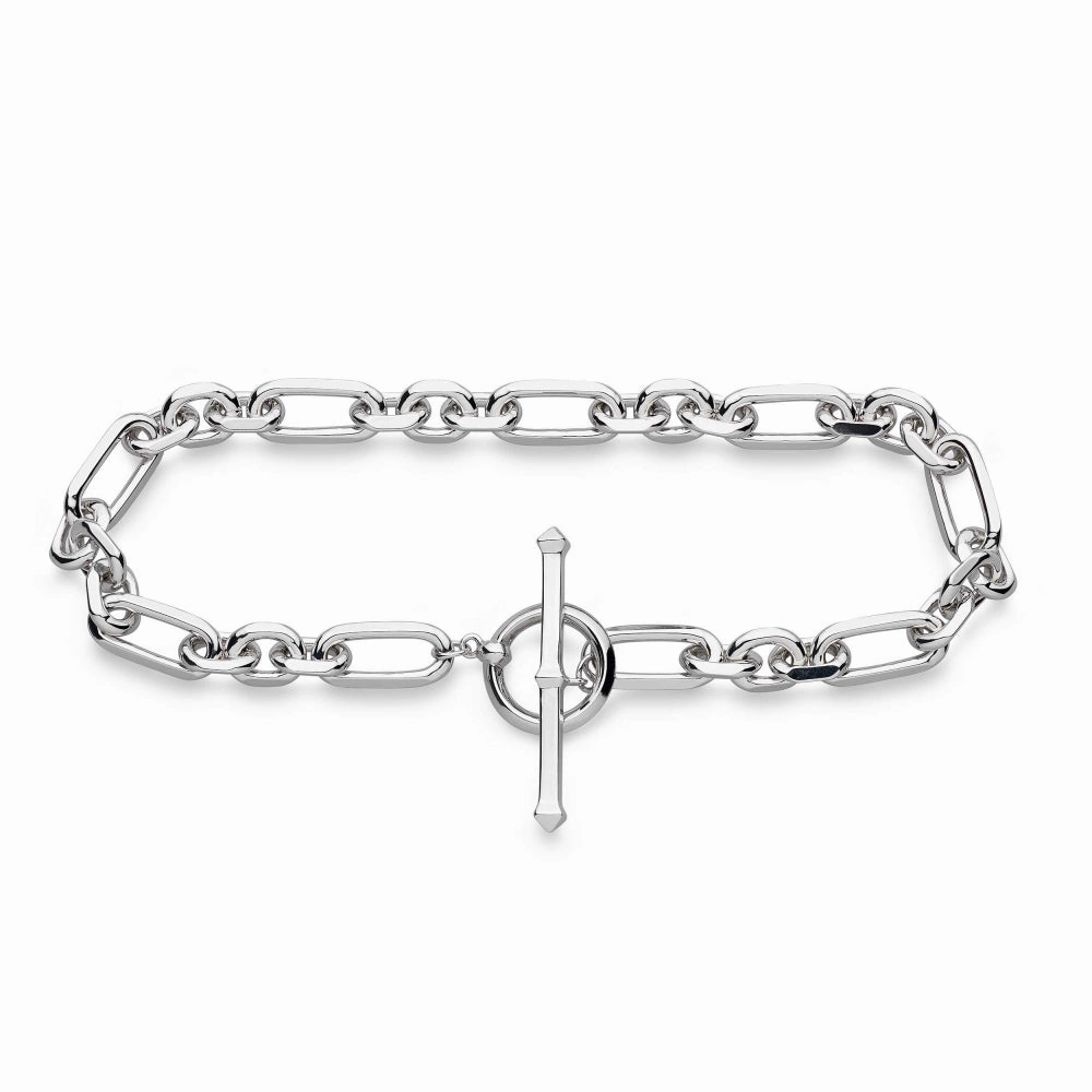 Revival Figaro Chain Link T-bar Bracelet