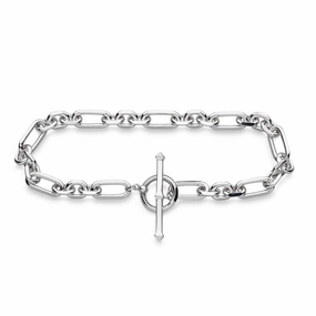 Revival Figaro Chain Link T-bar Bracelet