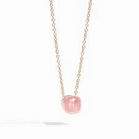 Rose Quartz & Light Brown Diamond Nudo Necklace