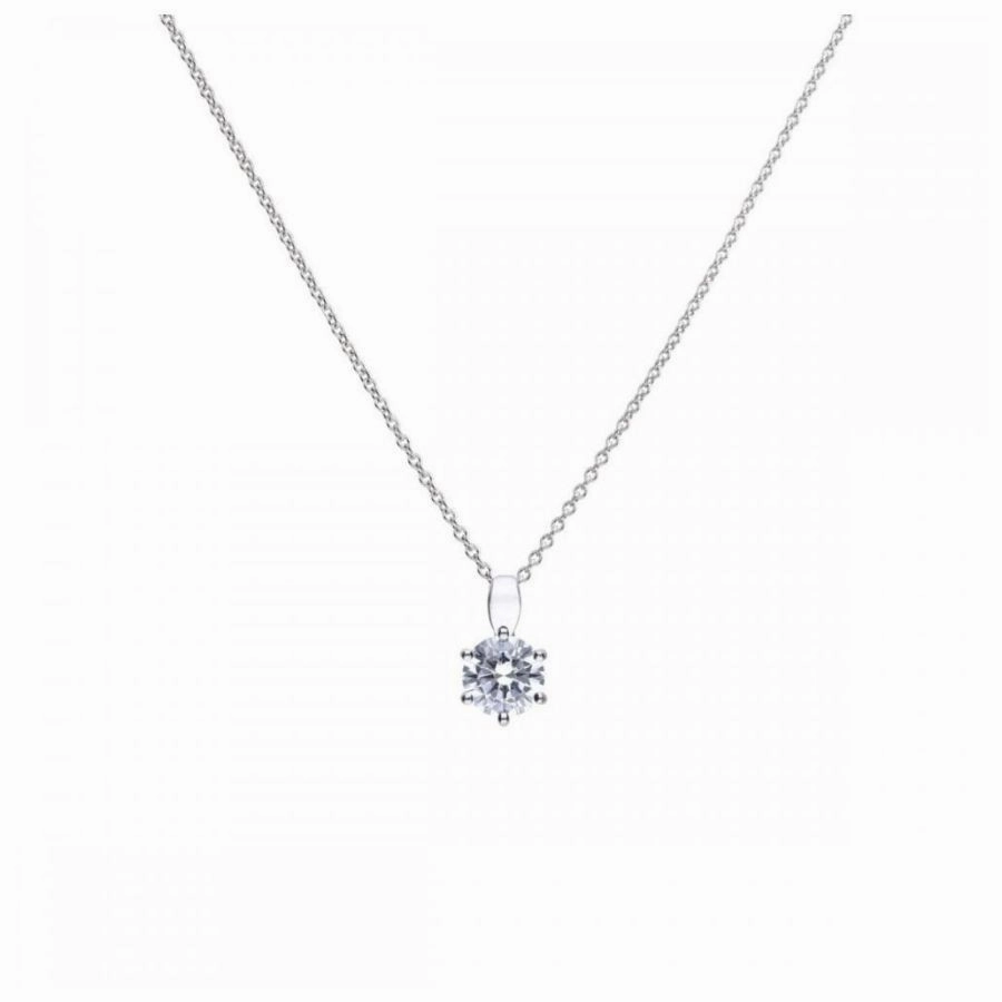 Sil-Solitaire Cz Clw Pndt