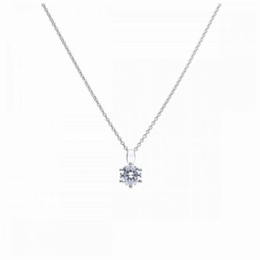 Sil-Solitaire Cz Clw Pndt