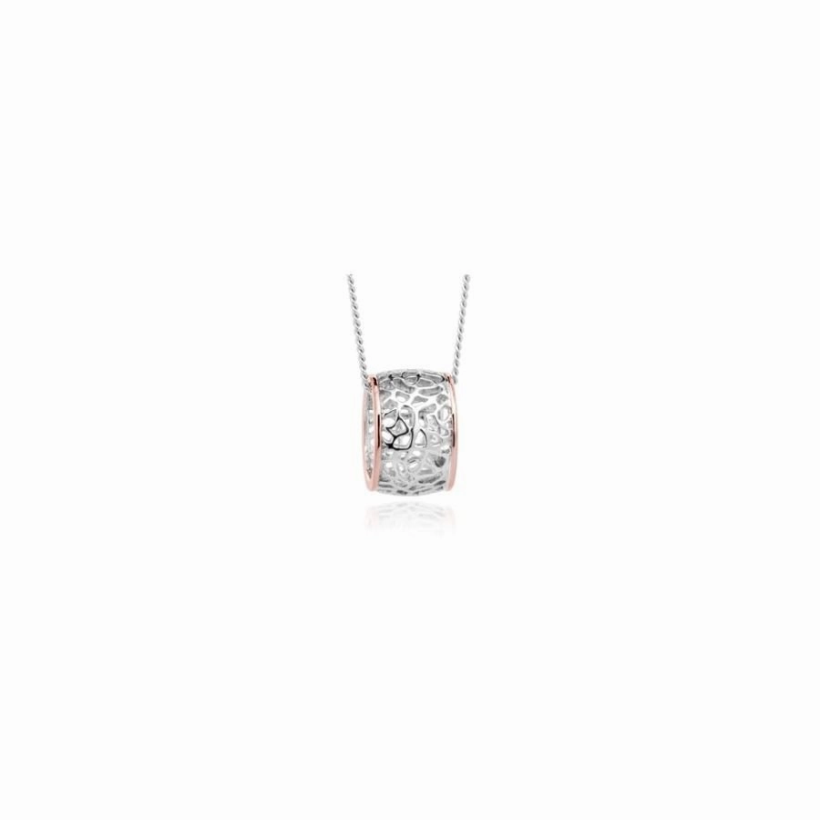 Silver & 9ct Rose Gold Royal Roses Pendant