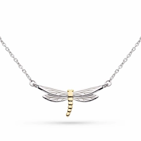 Silver & Yellow Gold Plated Blossom Flyte Dragonfly Petite Necklet