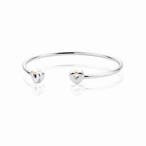 Silver and 9ct Rose Gold Cariad Torque Bangle