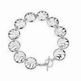 Silver Arabesque Enlaced Disc Bracelet