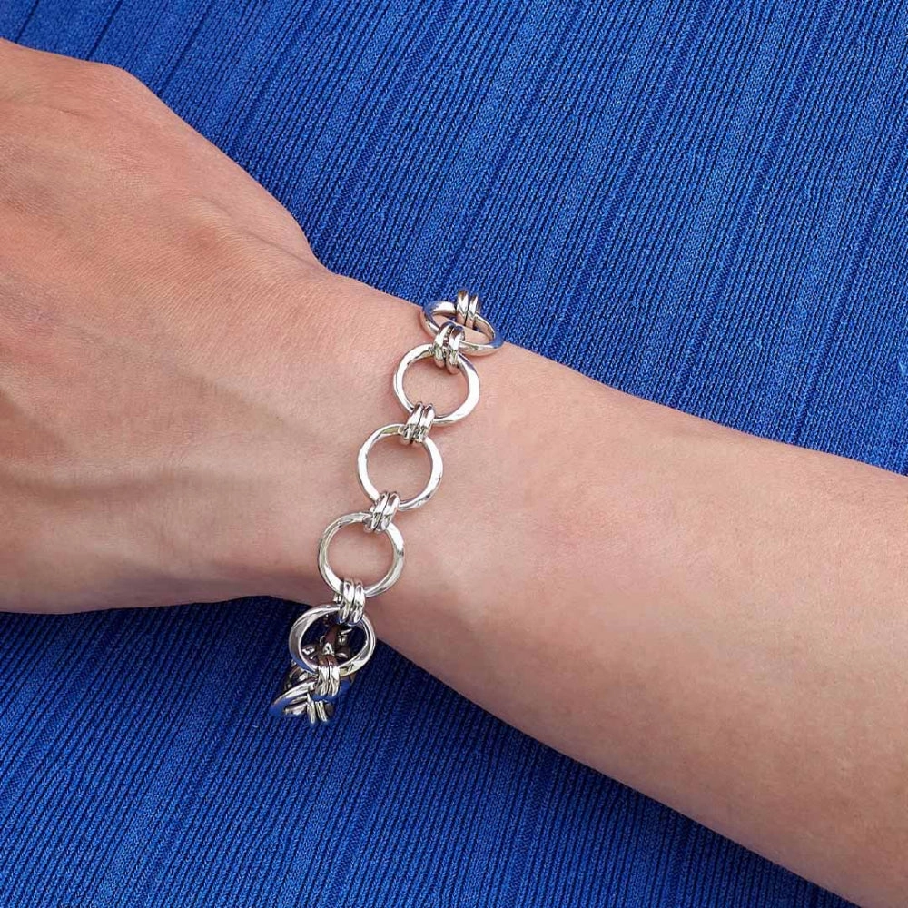 Silver Bevel Unity Grande 8" Bracelet