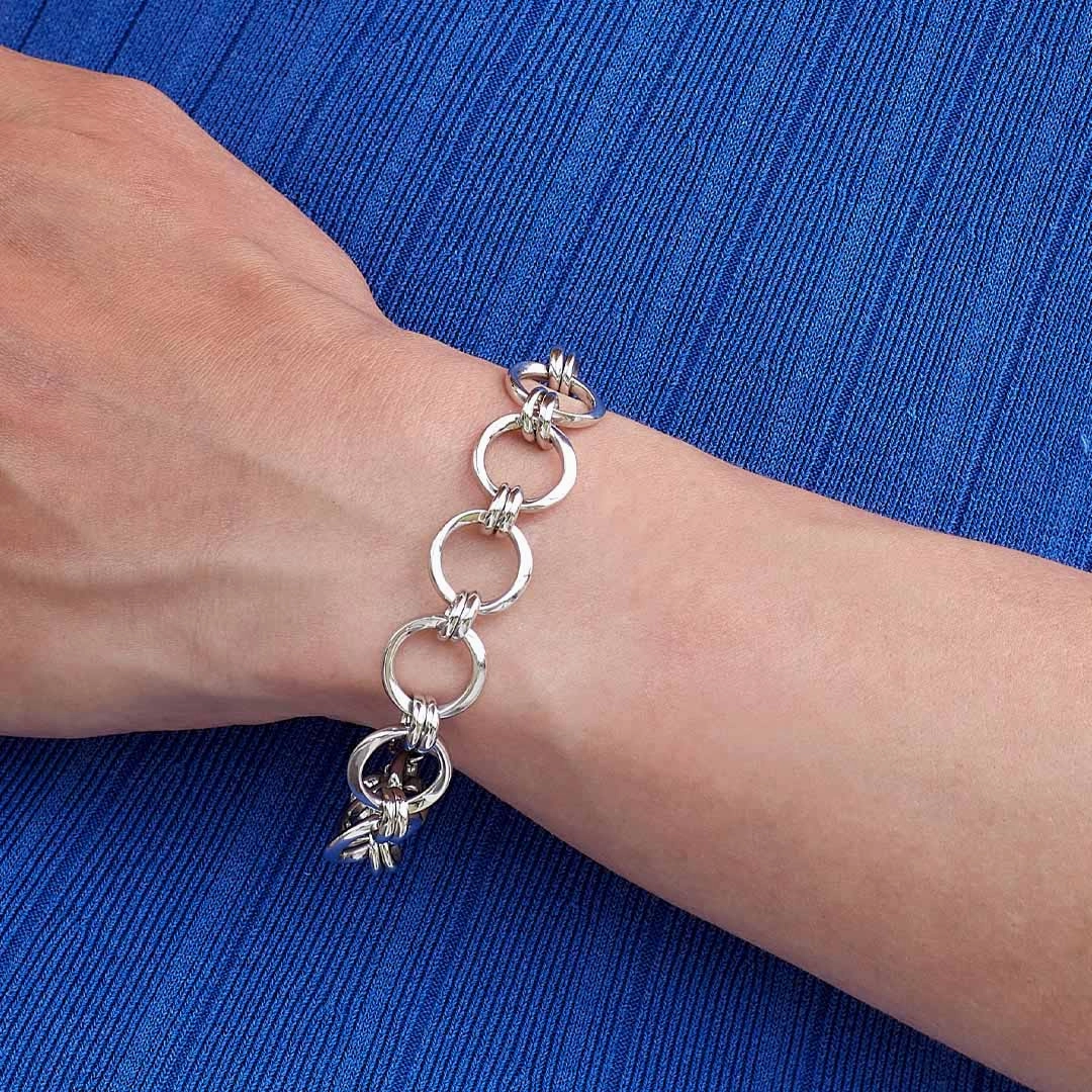Silver Bevel Unity Grande 8" Bracelet