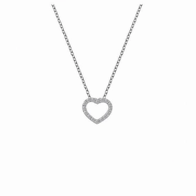 Silver Bliss Heart White Topaz Pendant & Chain