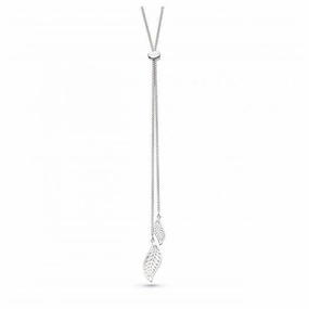 Silver Blossom Eden Twin Leaf Necklace