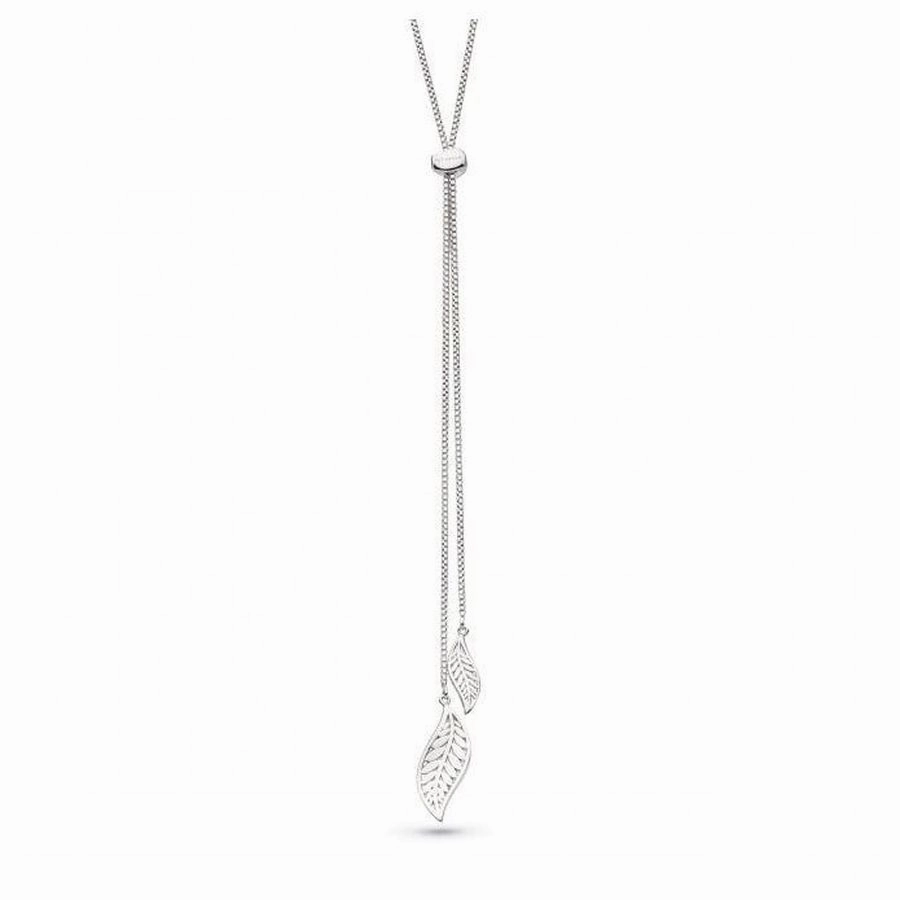 Silver Blossom Eden Twin Leaf Necklace
