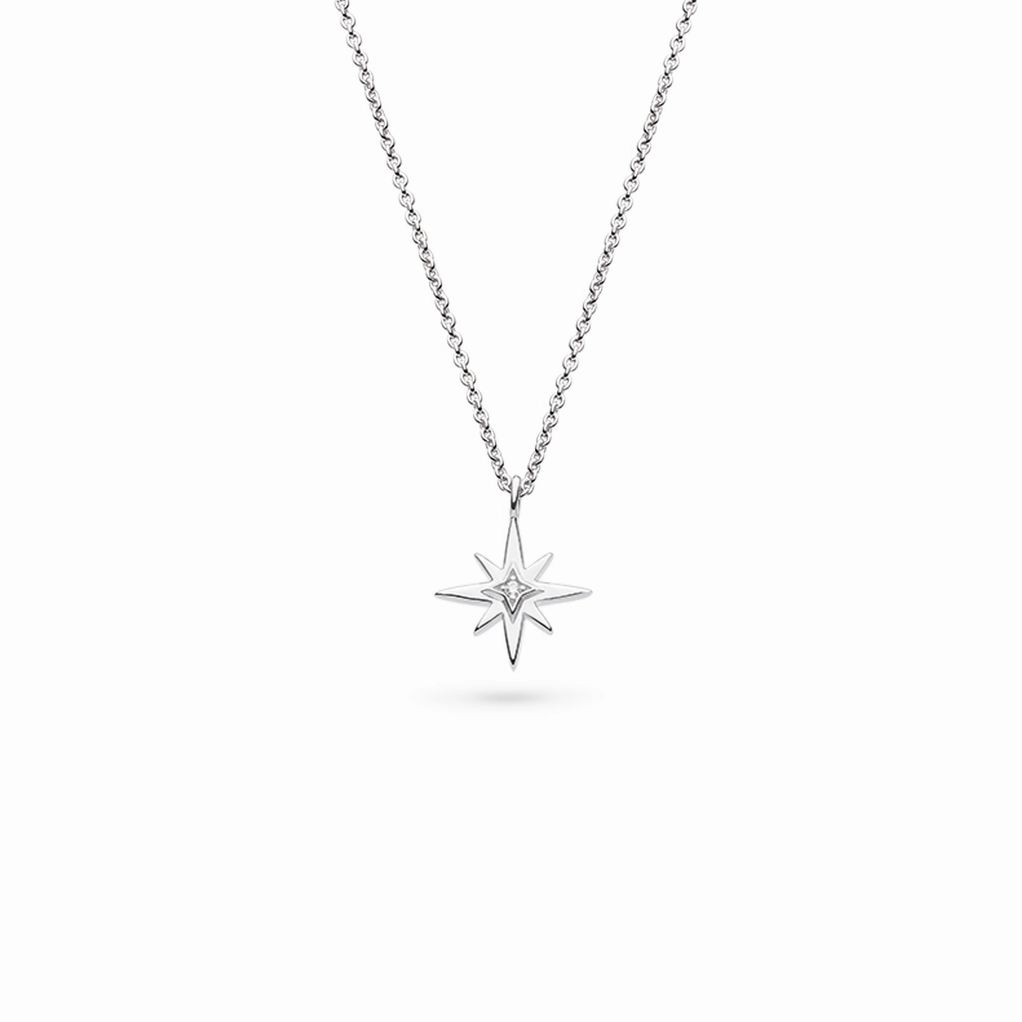 Silver Celeste North Star Cubic Zirconia Set Mini 18" Necklace