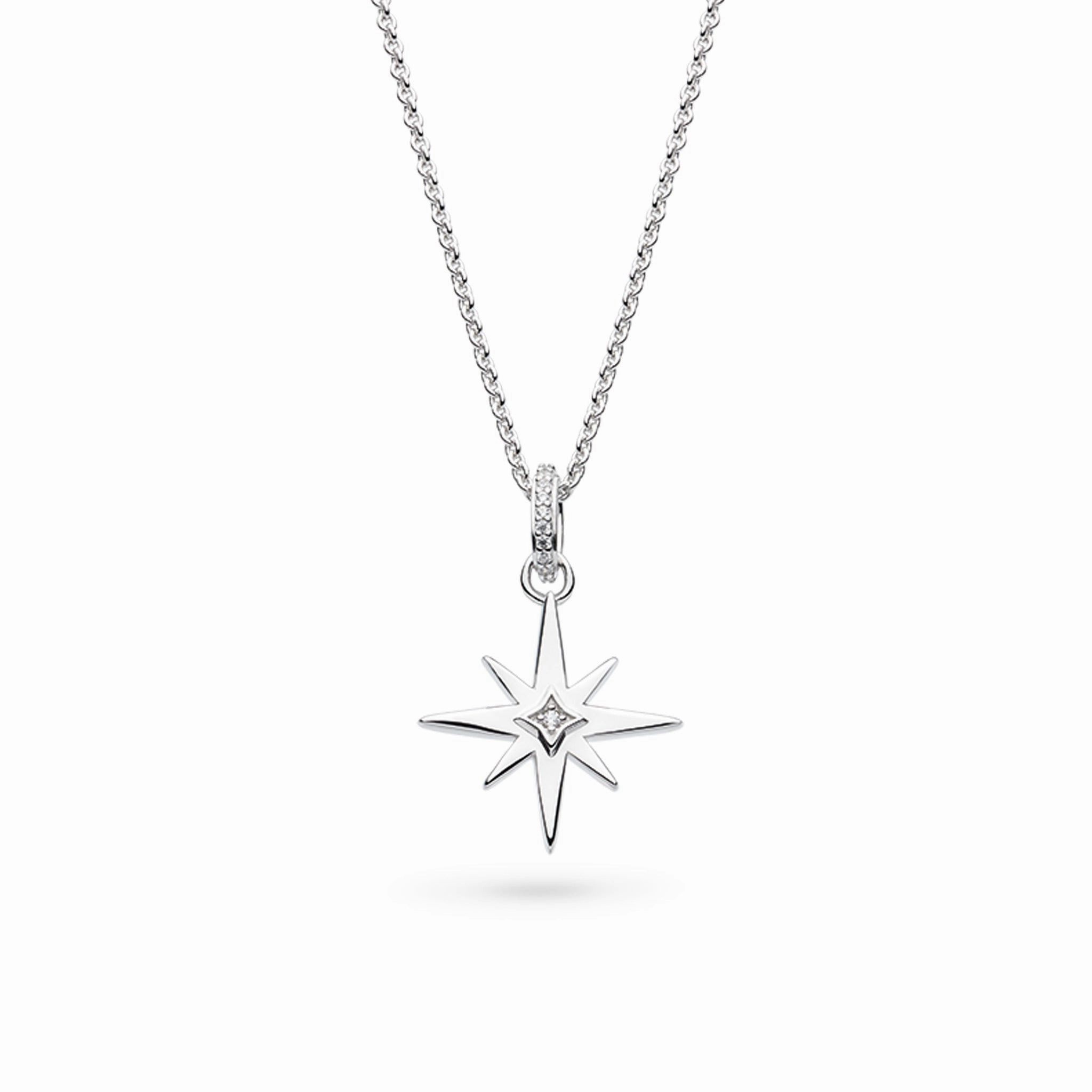 Silver Celeste North Star Pave Set Cubic Zirconia 18" Necklace