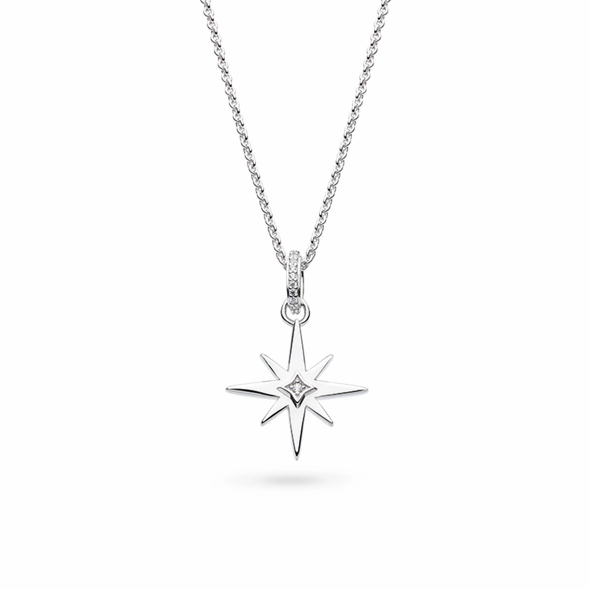 Silver Celeste North Star Pave Set Cubic Zirconia 18" Necklace