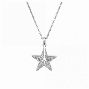 Silver Christmas Star Pendant & Chain
