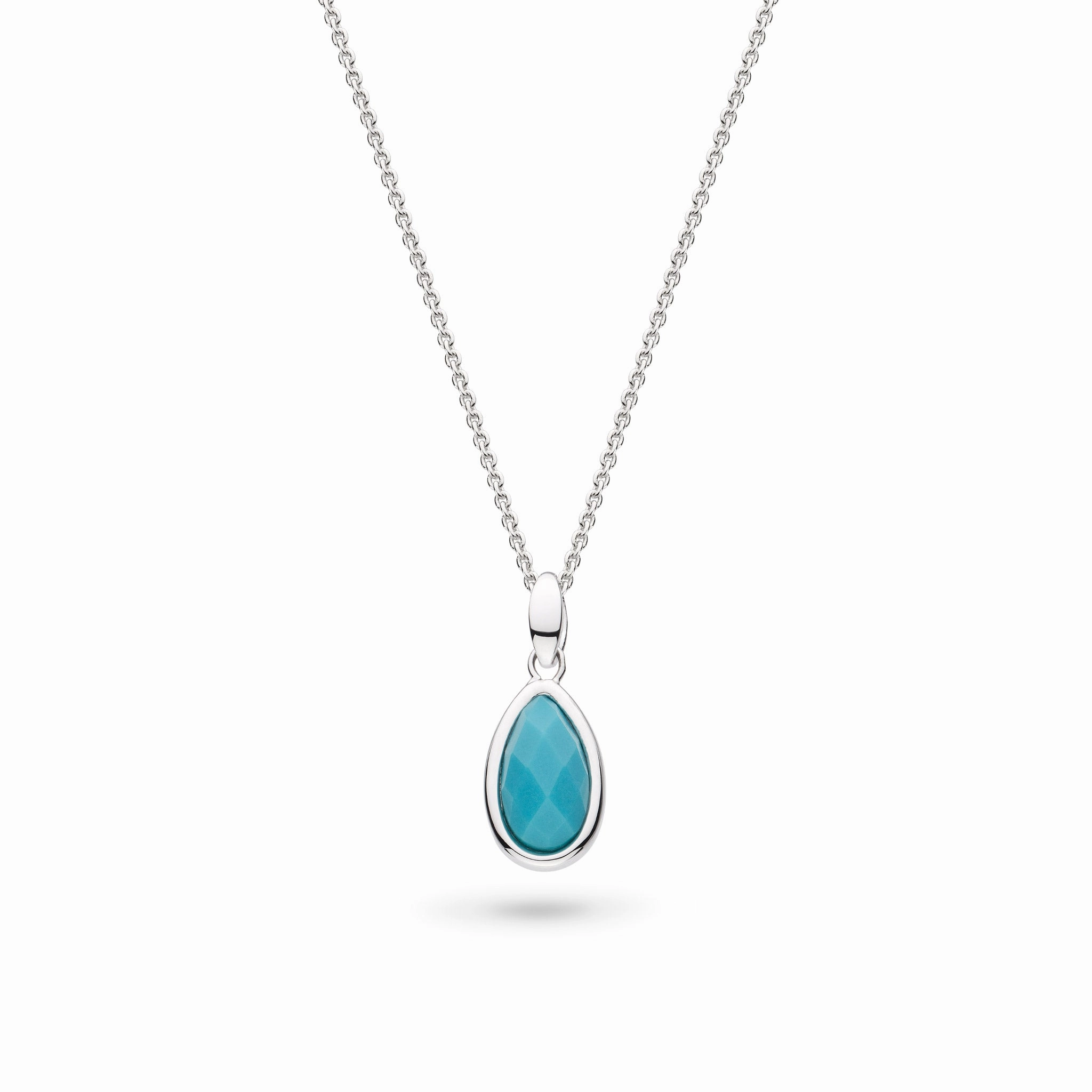 Silver Coast Pebble Azure Magnesite Set 18" Necklace