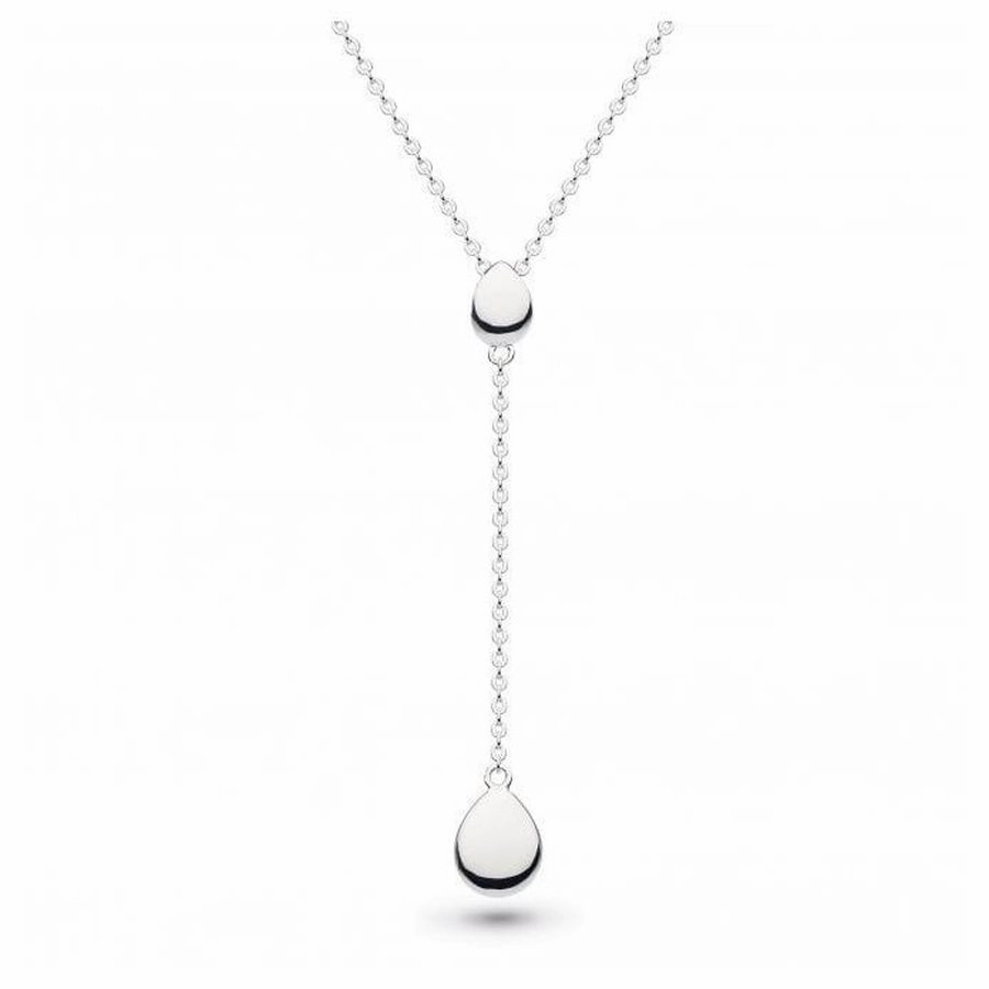 Silver Coast Pebble Linking Pebbles Chain Drop Lariat Necklace