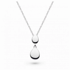 Silver Coast Pebbles Twin Droplet Necklace