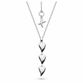 Silver Desire Kiss Triple Hearts Necklace