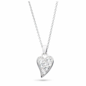 Silver Desire Precious White Topaz Heart Necklace