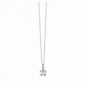 Silver Diamond Set Gingerbread Man Pendant