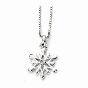 Silver Diamond Set Snowflake Pendant