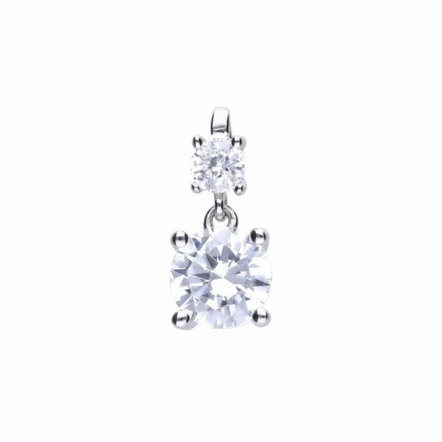 Silver Double Drop Pendant & Chain