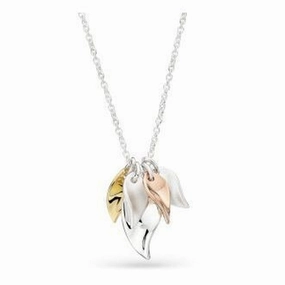 Silver Enchanted Cluster Leaf Gold, Rose Gold Necklace