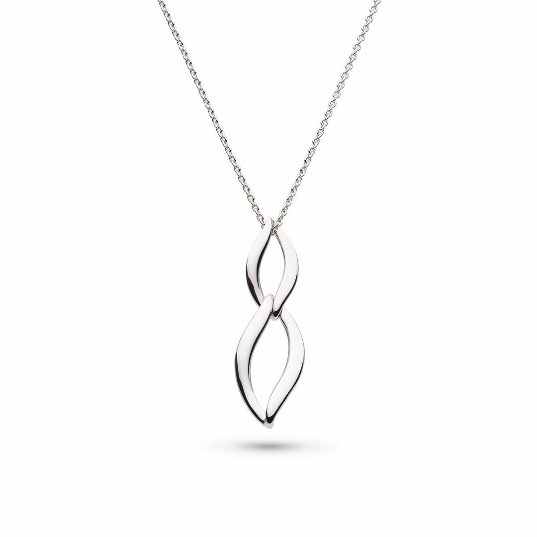 Silver Entwine Twine Link Duo Petite Necklace