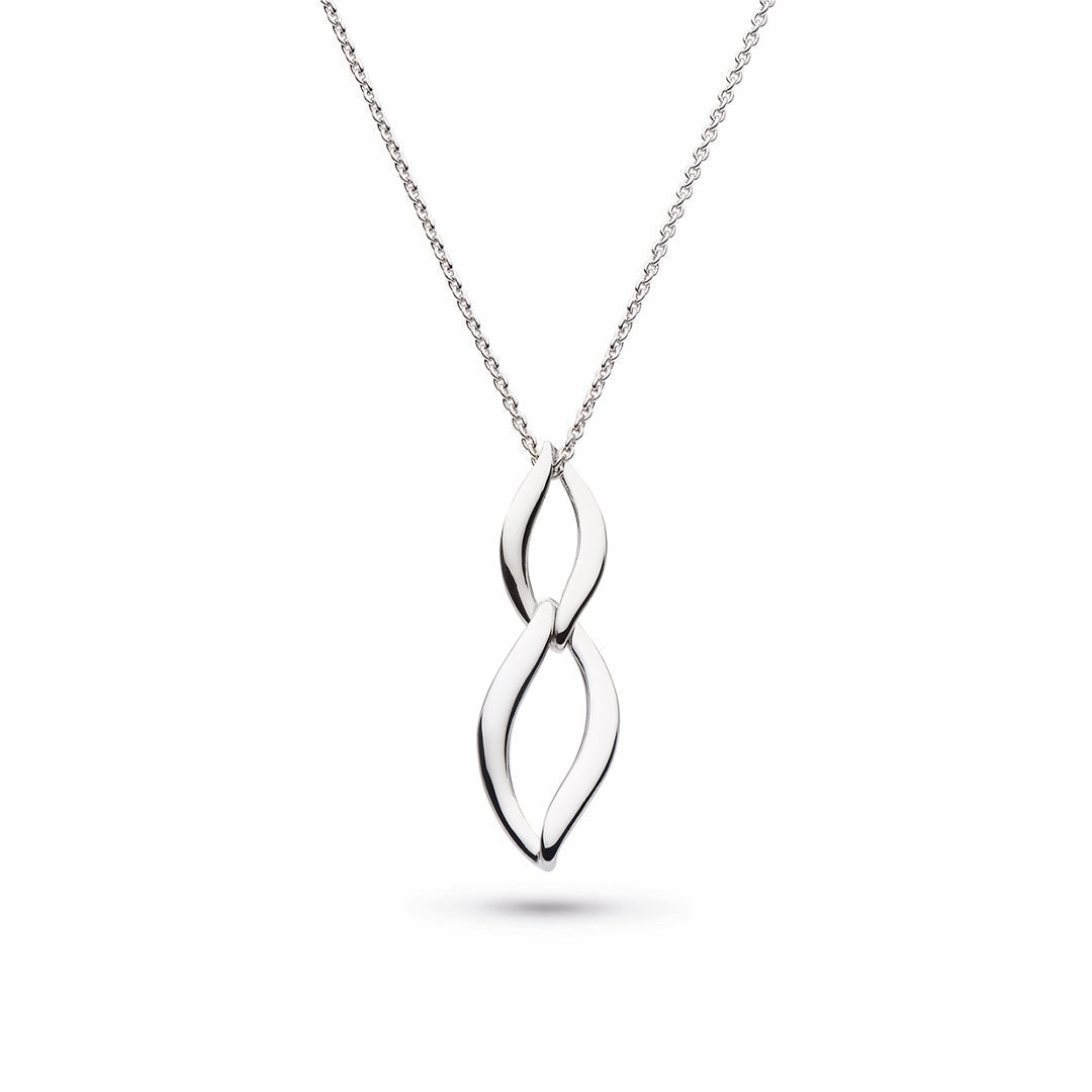 Silver Entwine Twine Link Duo Petite Necklace