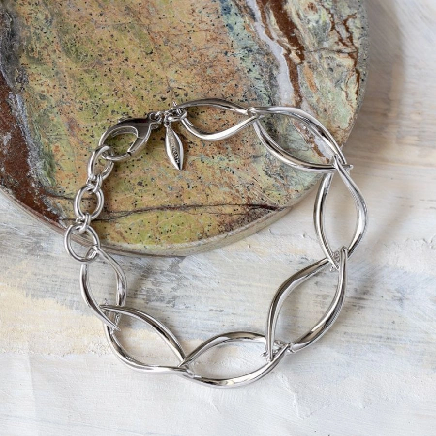 Silver Entwine Twine Twist Link Bracelet