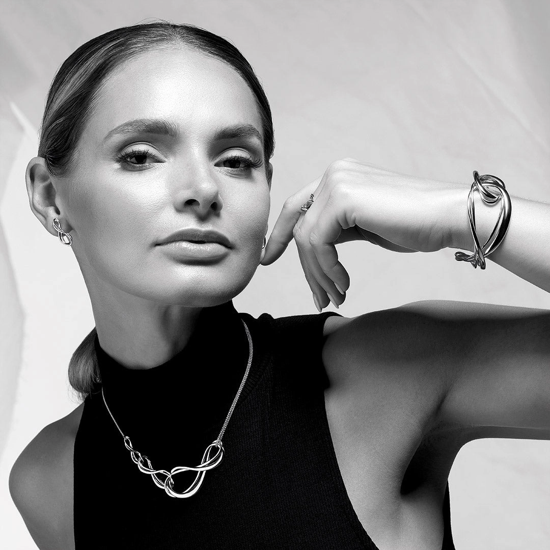 Silver Infinity Grande Cuff Bangle