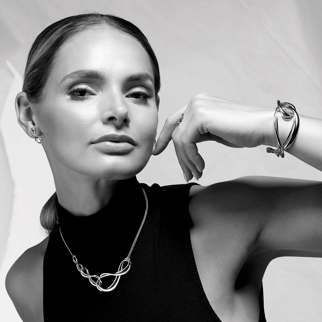 Silver Infinity Grande Cuff Bangle