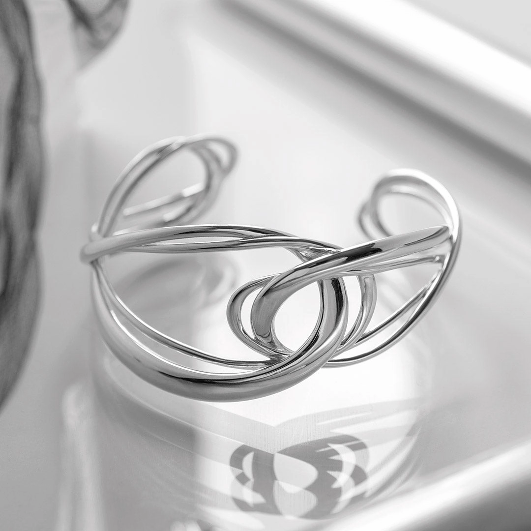 Silver Infinity Grande Cuff Bangle