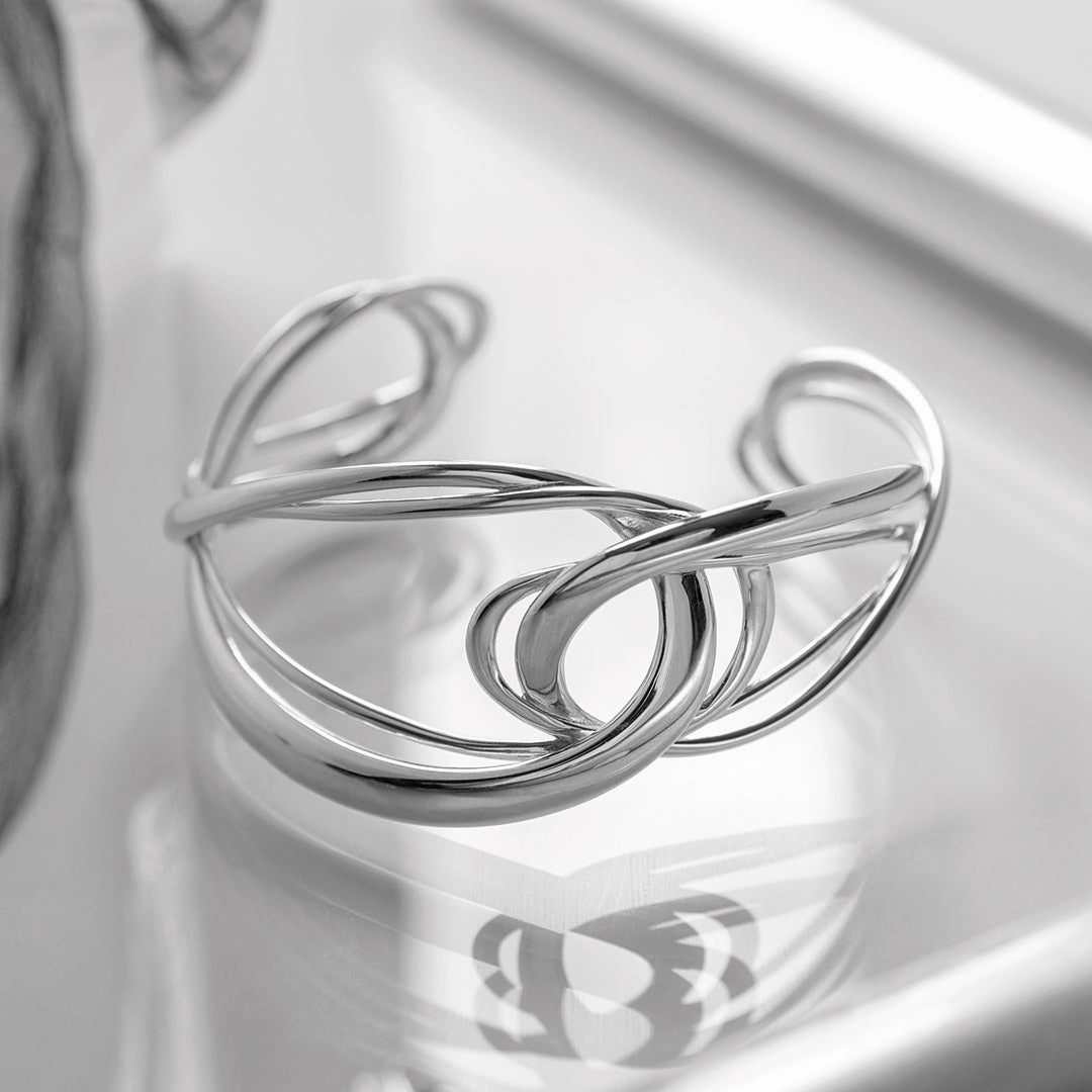 Silver Infinity Grande Cuff Bangle