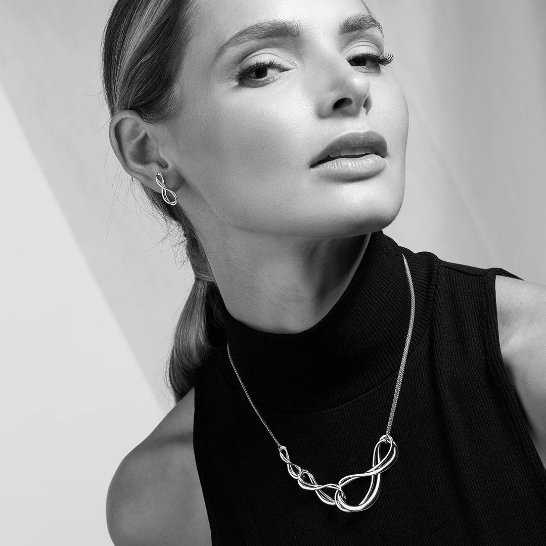 Silver Infinity Trio Grande Necklace