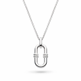 Silver Marina Rope Bar Link 18" Necklace