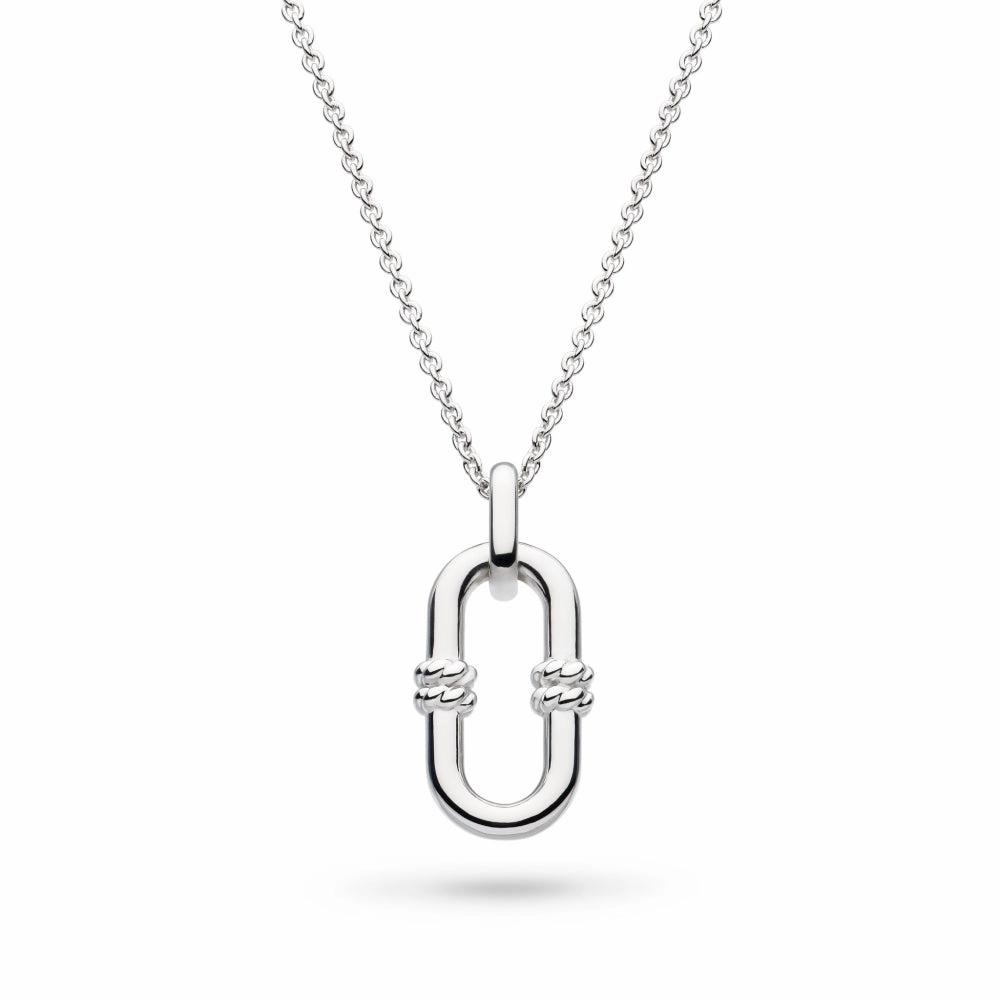 Silver Marina Rope Bar Link 18" Necklace