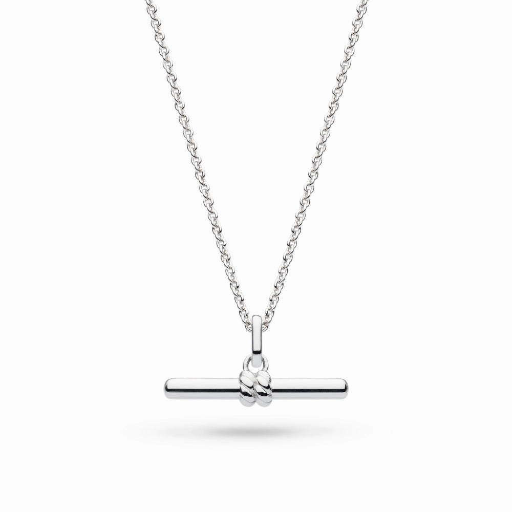 Silver Marina Rope T-Bar 18" Necklace