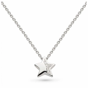 Silver Miniature Sparkle CZ Shining Star 17' Necklace
